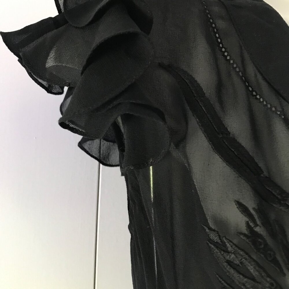 Temperly London Black Sheer Dress, Size 8 - Picture 7 of 16